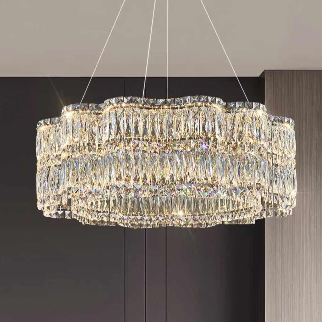 Chandelier Crystal LED Dimmable Round Living Room