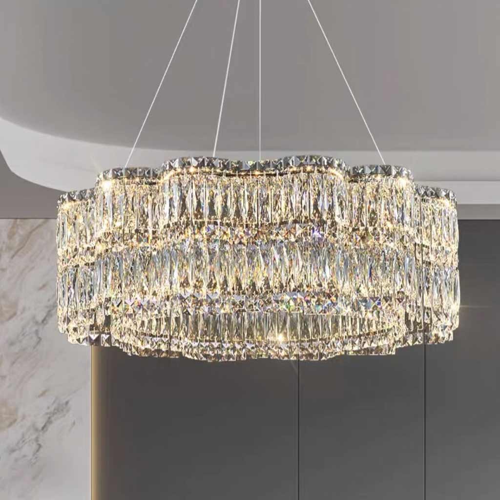 Chandelier Crystal LED Dimmable Round Room