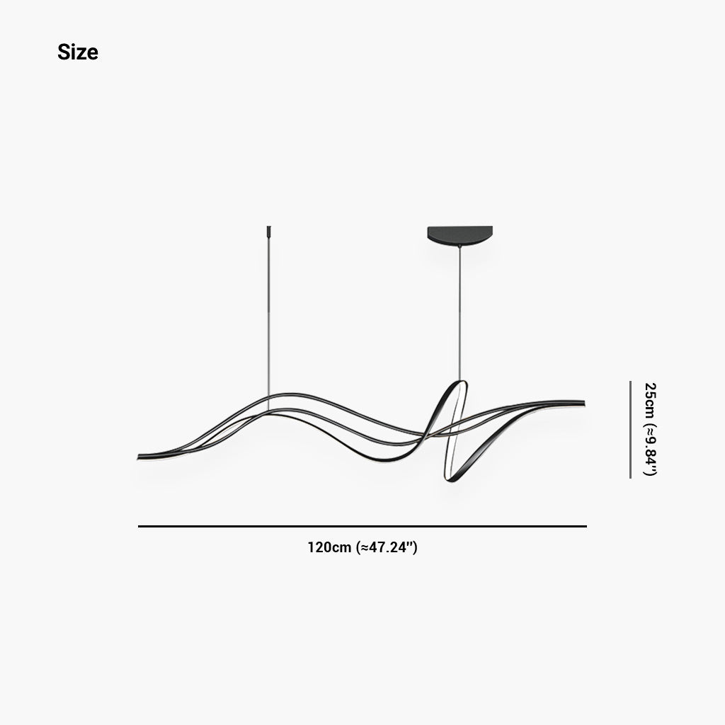 Chandelier Curved Wave LED Black Size