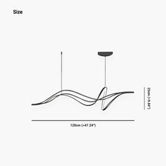 Chandelier Curved Wave LED Black Size
