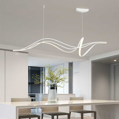 Chandelier Curved Wave LED White Dining Table