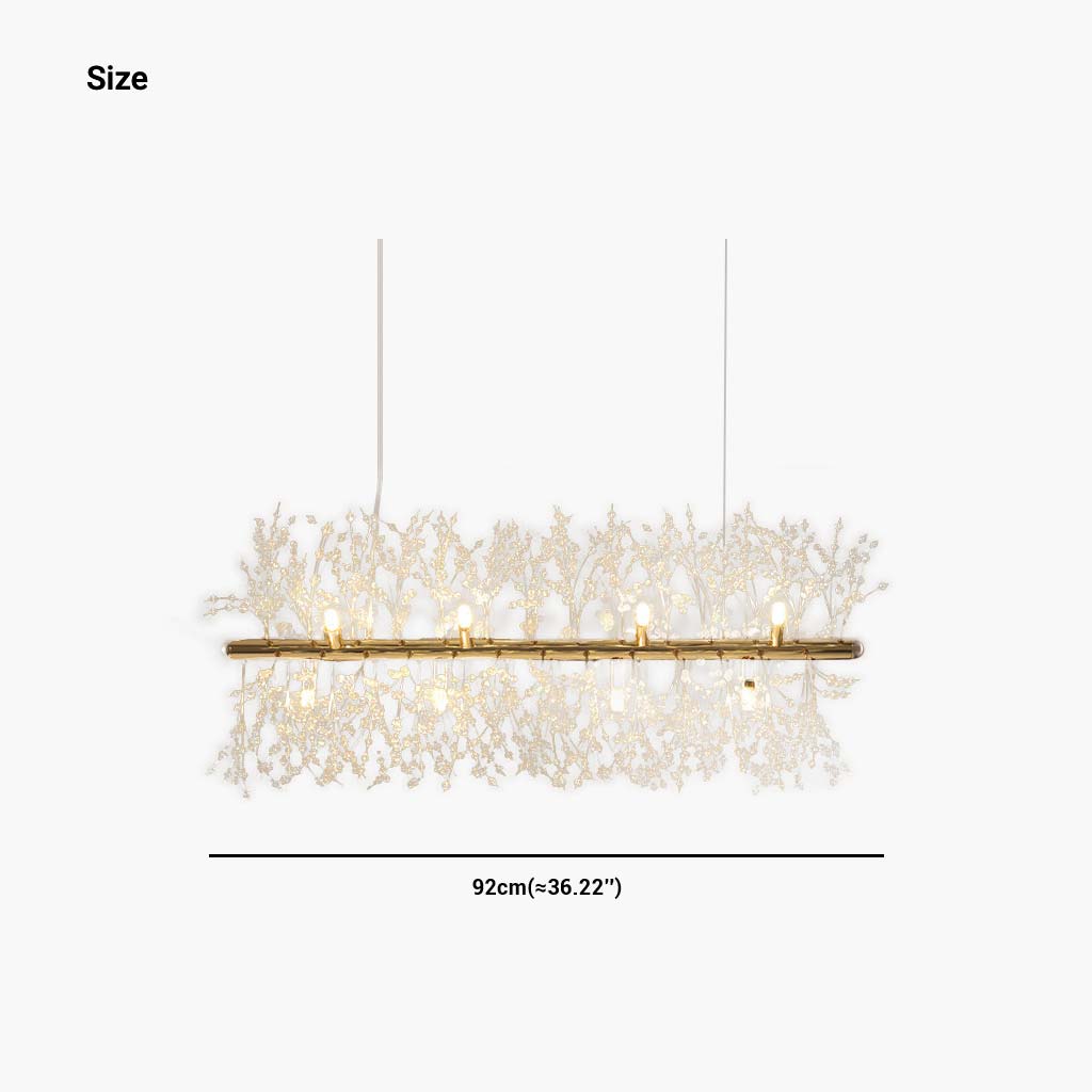 Chandelier Dandelion Crystal 12 Heads Rectangle Size