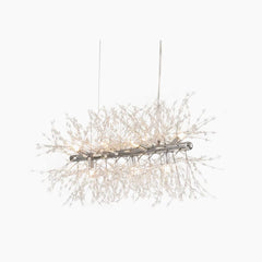 Chandelier Dandelion Crystal 9 Heads Rectangle Silver