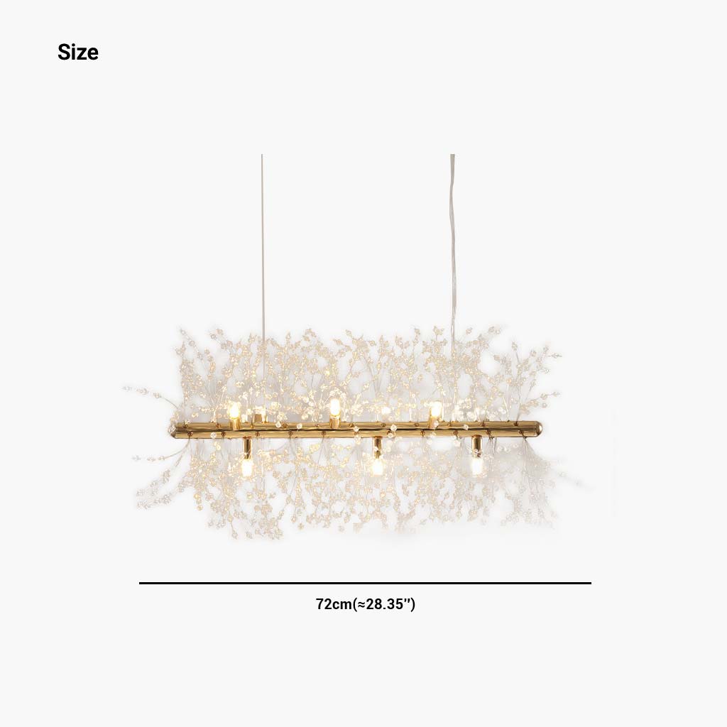 Chandelier Dandelion Crystal 9 Heads Rectangle Size