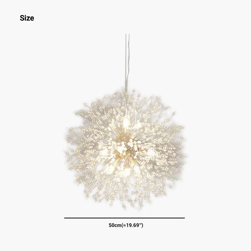 Chandelier Dandelion Crystal 9 Heads Size
