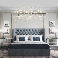 Chandelier Dandelion Crystal Rectangle Silver Bedroom