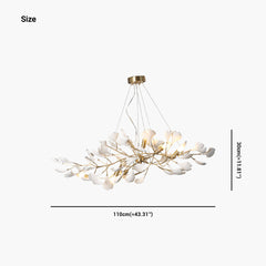 Chandelier Decorative Ginkgo Leaves Size