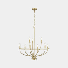 Chandelier Farmhouse Rustic Circular Branch Candle Gold