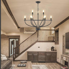 Chandelier Farmhouse Rustic Circular Branch Candle Living Room