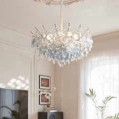 Chandelier French Branch Crystal Blue Shells