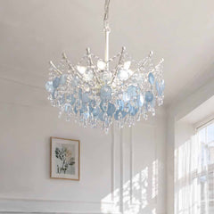 Chandelier French Branch Crystal Blue Shells