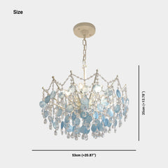 Chandelier French Branch Crystal Blue Shells