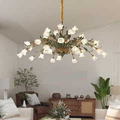 Chandelier French Branch Glass Flower Living Room