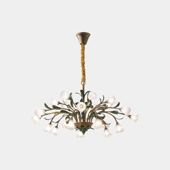 Chandelier Frenc -Branch Glass Flower White