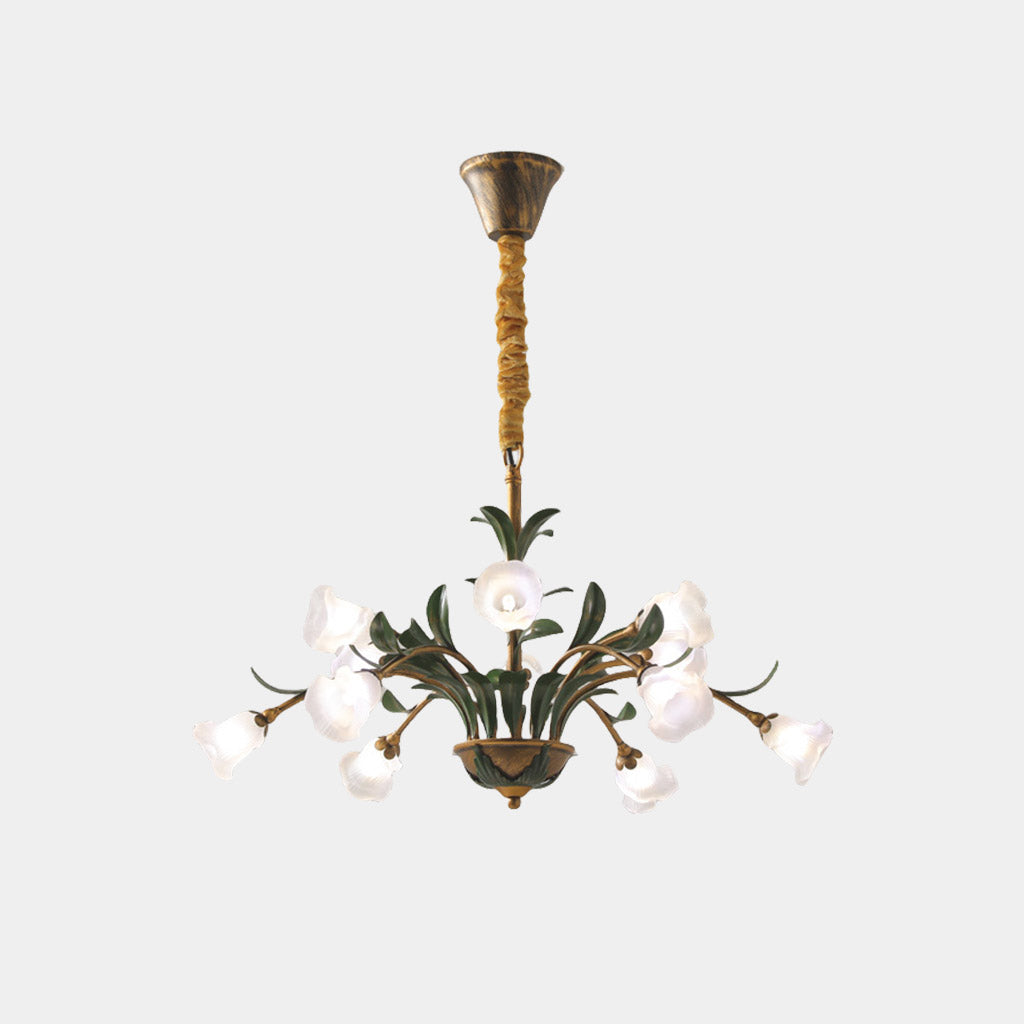 Chandelier French Branch Glass White