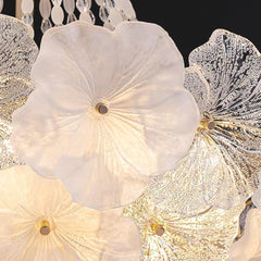 Chandelier French Cluster Glass Flower Petal Detail