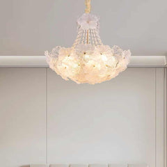 Chandelier French Cluster Glass Flower Petal Room