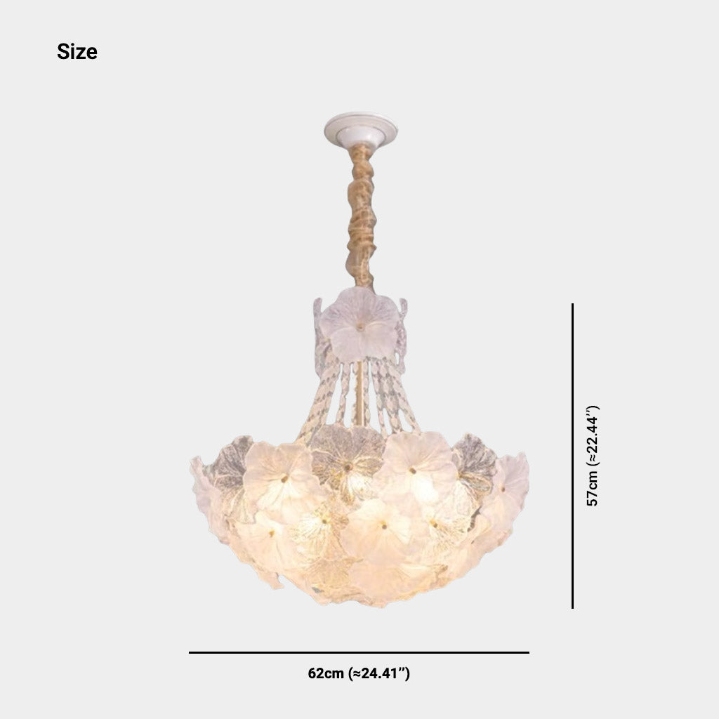 Chandelier French Cluster Glass Flower Petal Size