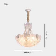 Chandelier French Cluster Glass Flower Petal Size