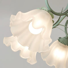 Chandelier French Metal Glass Flower