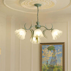 Chandelier French Metal Glass Lily of the Valley Flower Room