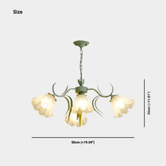 Chandelier French Metal Glass Lily of the Valley Flower Size