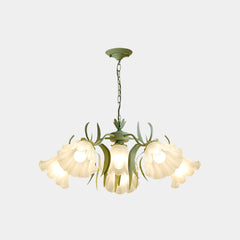 Chandelier French Metal Glass Lily of the Valley