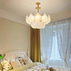 Chandelier French Romantic Tiered Glass Shell Bedroom