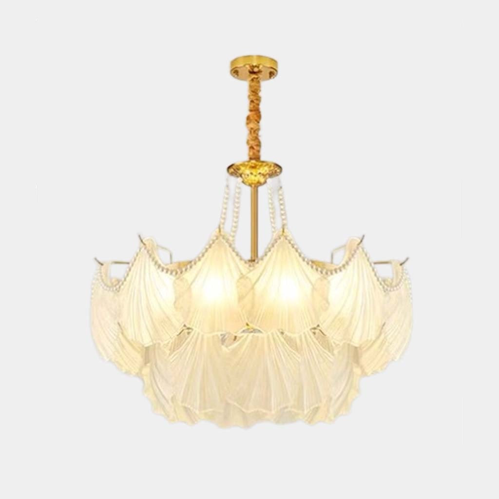 Chandelier French Romantic Tiered Glass Shell