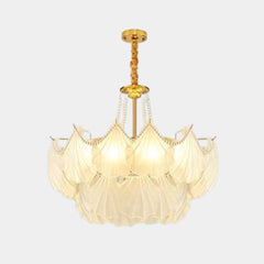 Chandelier French Romantic Tiered Glass Shell