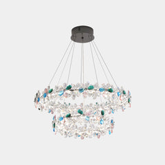 Chandelier French Round / S-Shape Colored Crystal