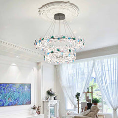 Chandelier French Round / S-Shape Colored Crystal