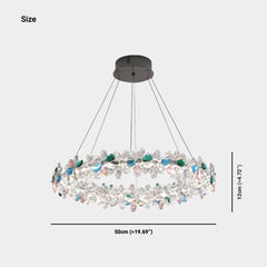 Chandelier French Round / S-Shape Colored Crystal