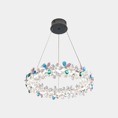 Chandelier French Round / S-Shape Colored Crystal