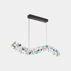 Chandelier French Round / S-Shape Colored Crystal