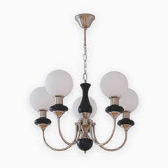Chandelier French Wood Glass Ball 5 Heads