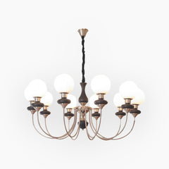Chandelier French Wood Glass Ball 8 Heads