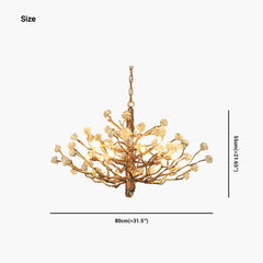 Chandelier Gemstone Brass Tree Branch Size