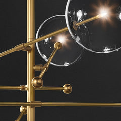 Chandelier Geometric Clear Glass Ball Bubble 6 Lights Detail