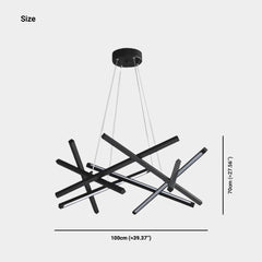 Chandelier Geometric LED Cross Light Bar, Black / Gold