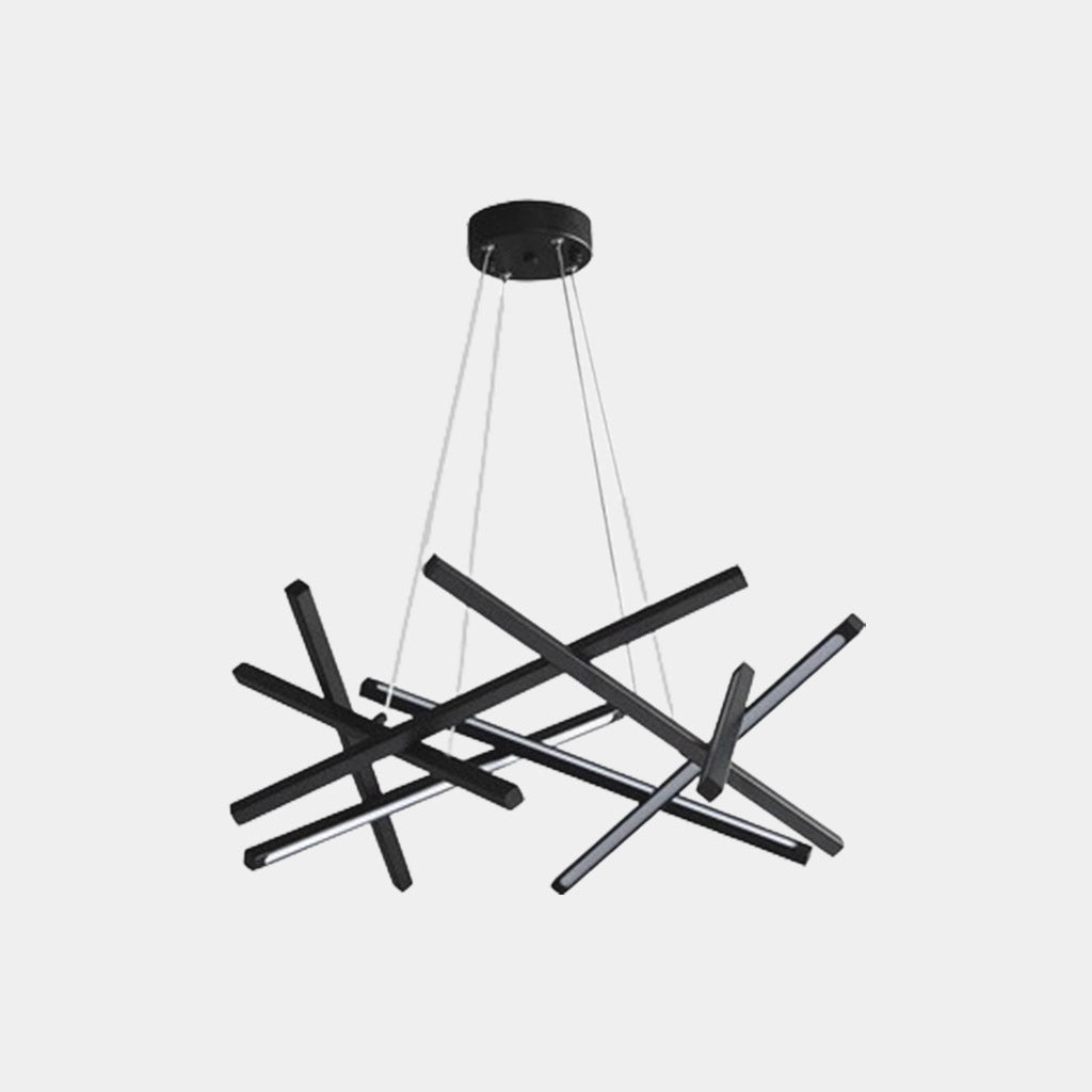 Chandelier Geometric LED Cross Light Bar Black