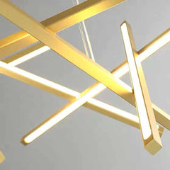 Chandelier Geometric LED Cross Light Bar, Black / Gold