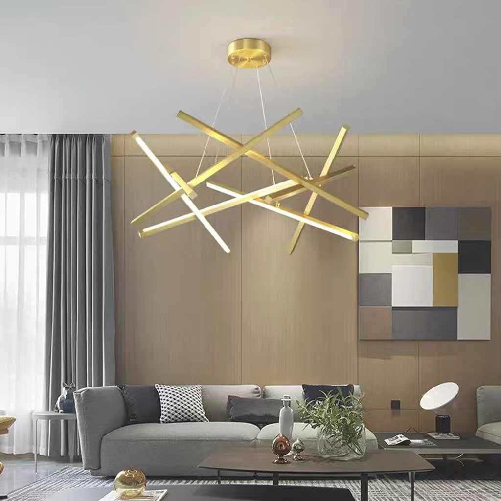 Chandelier Geometric LED Cross Light Bar Living Room