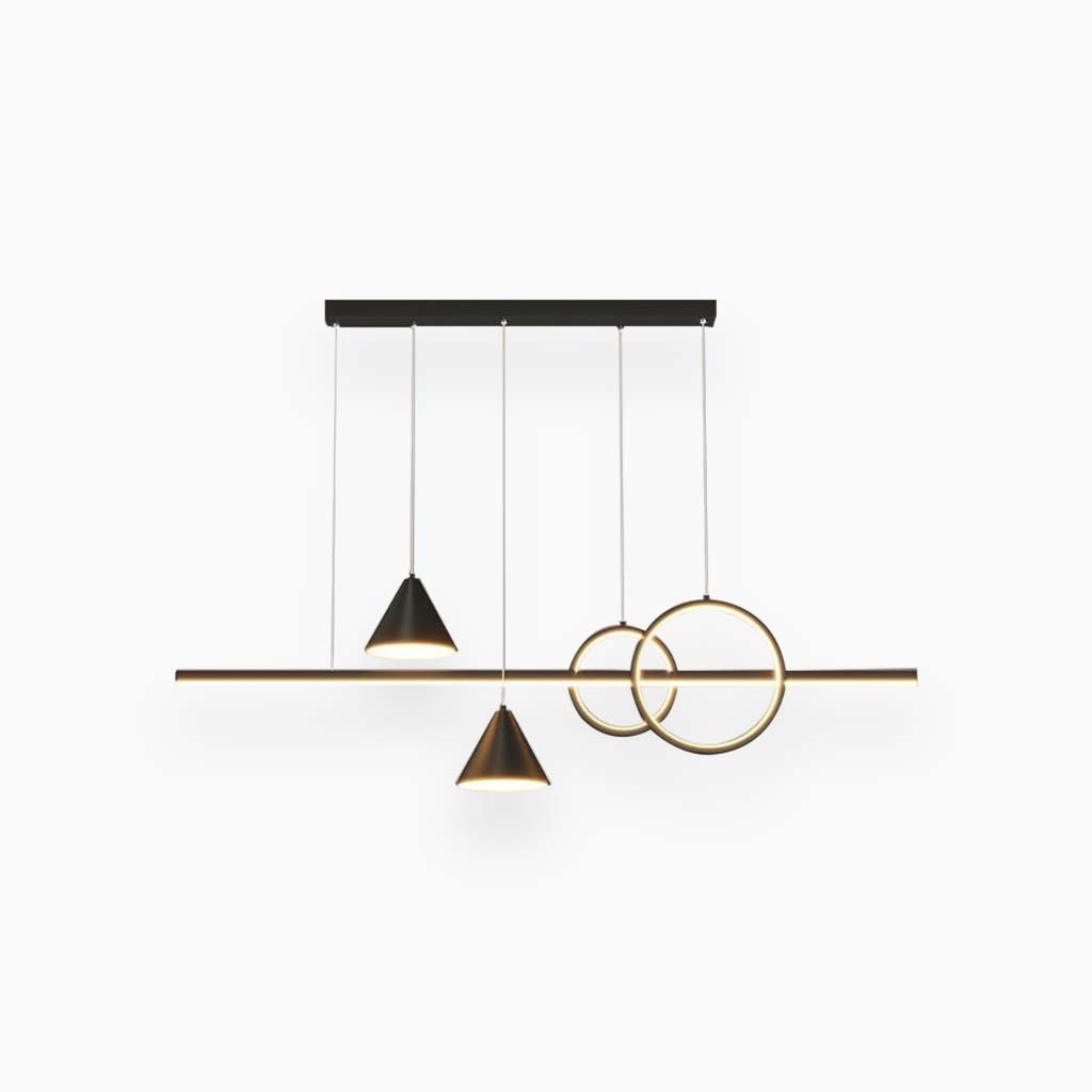 Chandelier Geometric Linear LED Black
