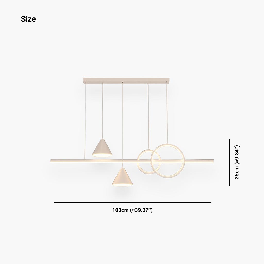 Chandelier Geometric Linear LED White Size