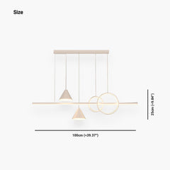 Chandelier Geometric Linear LED White Size