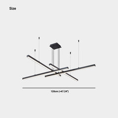 Chandelier Geometric Multiple LED Light Stick Dimmable Black Size