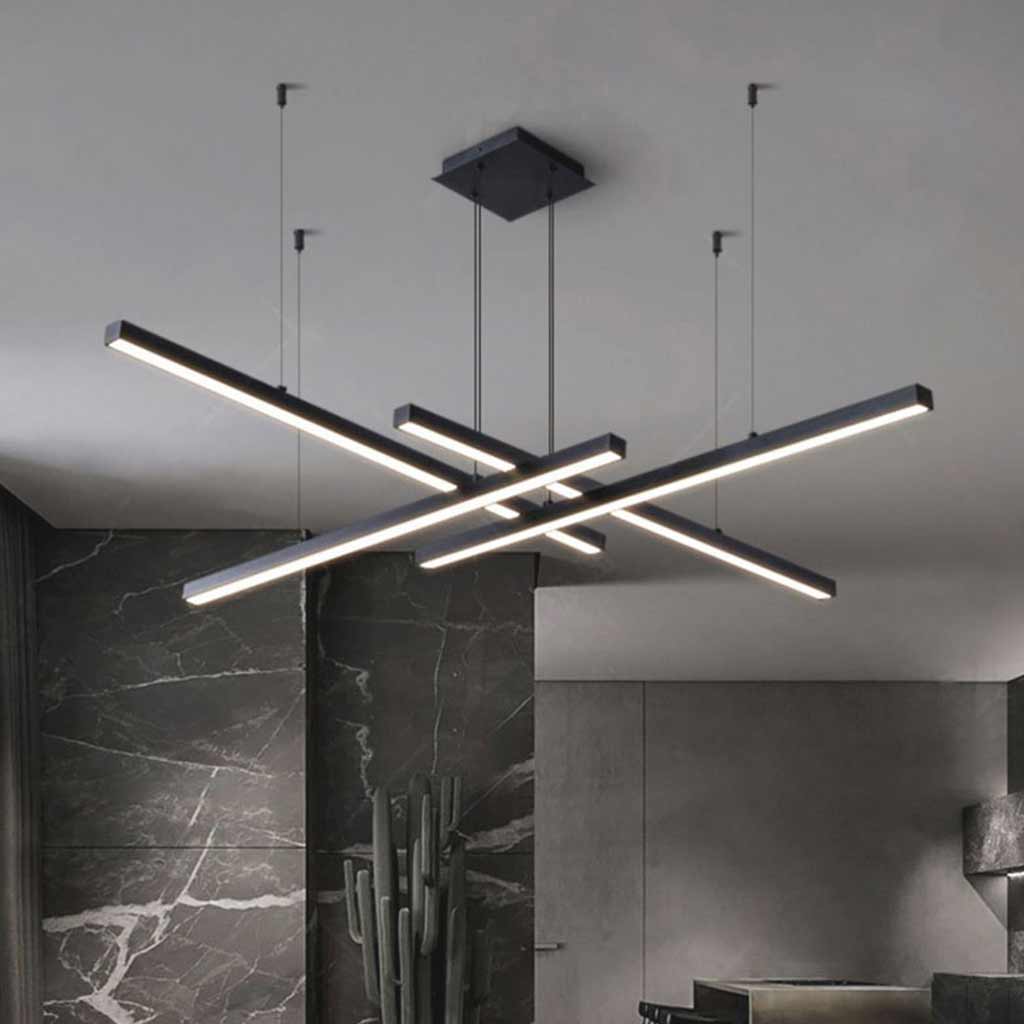 Chandelier Geometric Multiple LED Light Stick Dimmable Room