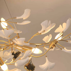 Lampadario ceramico decorativo artistico ginkgo