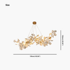 Chandelier Ginkgo Leaves Size